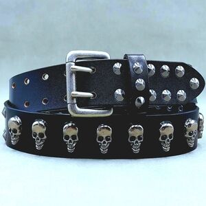 Pelle Pelle Rare Full Grain Leather Stainless Steel Skulls